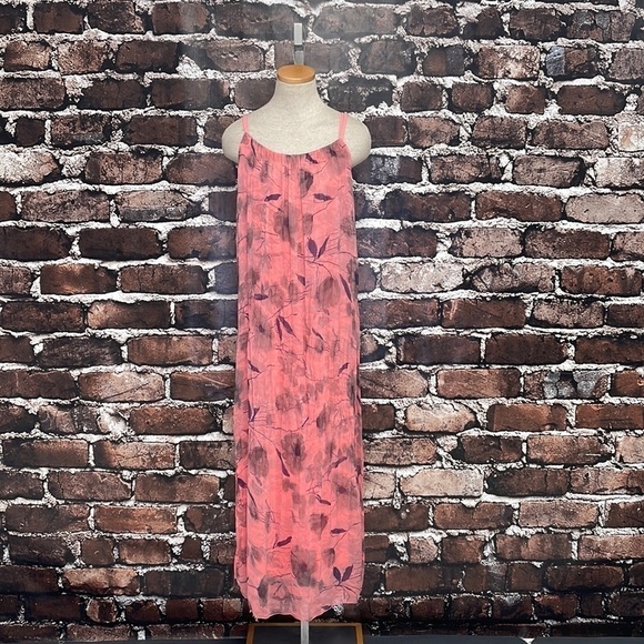 ALOHA Hawaiian Dress Sleeveless Slip Floral Pink Purple Silk Italy Medium Hawaii - Picture 4 of 14